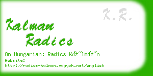 kalman radics business card